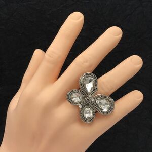 Butterfly Rhinestone Statement Cocktail Ring
